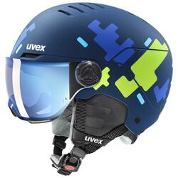 Helma Uvex ROCKET JR VISOR blue puzzle M - 54-58, blue puzzle