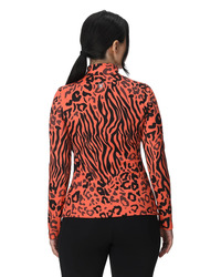 Dámska mikina SPYDER Vivid 1/2 Zip - S, animal print/coral haze