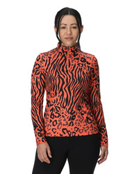 Dámska mikina SPYDER Vivid 1/2 Zip - S, animal print/coral haze