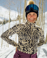 Dámska mikina SPYDER Vivid 1/2 Zip - L, animal print