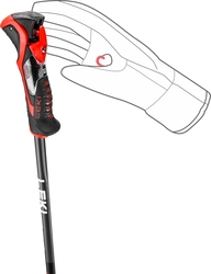 Palice LEKI AIRFOIL 3D - 115, black dark anthracite/bright red