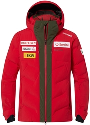 Pánska perová lyžiarska bunda Descente Swiss Ski team hybrid down - 48, red