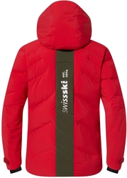 Pánska perová lyžiarska bunda Descente Swiss Ski team hybrid down - 48, red